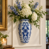 10.5" Blue & White Chinoiserie Wall Vase
