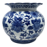 8" Round Scalloped-rim Chinoiserie Vase