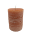 Brush Pillar Candle - Orange - 3" x 4"