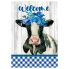 Cow with Flowers Garden Flag