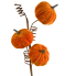 22" Triple Velvet Pumpkins Pick