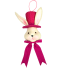 35" Bunny Head w/ Pink Polka Dot Top Hat Hanging Decor