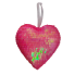 6" Pink Sequin Heart Ornament