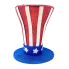 7.5" Glittered USA Top Hat Decor