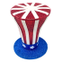 7.5" Glittered USA Top Hat Decor