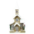 16" Brown Light-Up Church with Foliage