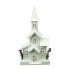 16" Snowy White Church with Foliage