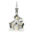 16" Snowy White Church with Foliage