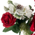 17" Red Poinsettia & Rose w/ Pinecones Bush