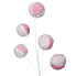 25.5" Pink & White Fuzzy Ball Pick