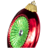 8" Red & Green Glittered Disc Ornament
