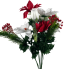 22" Red & White Poinsettia/Rose/Berry Bush
