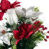 22" Red & White Poinsettia/Rose/Berry Bush