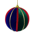 6" Red, Green, Blue & Gold Patterned Ornament