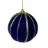 6" Blue Velvet & Gold Braided Ornament