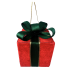 6" Red & Green Velvet Gift Box Ornament