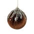 6" Brown Velvet & Silver Sequin Ornament