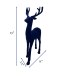 13" Navy Blue Velvet Reindeer