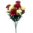 22" Red & Ivory Carnation Bush