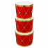 Red & Gold Metal Drum Planters - Set of 3