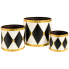 Black & White Metal Drum Planters - Set of 3