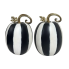 21" Metal Cut Out Pumpkin Lantern -Black & White - Set of 2