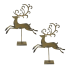 29" Rustic Metal Reindeer on Stand- Set of 2