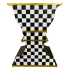 24" Black & White Metal Checkered Planter