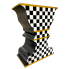 24" Black & White Metal Checkered Planter