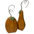 Orange Metal Pumpkins w/ Metallic Leafing - Set of 2