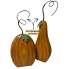 Orange Metal Pumpkins w/ Metallic Leafing - Set of 2