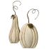 Cream Metal Pumpkins w/ Metallic Leafing - Set of 2