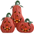 Metal Jack O' Lanterns w/ Candle Holder - Set of 3