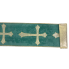 4" x 10yd Light Blue Velvet Ribbon w/ Glitter Cross Design