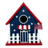 Patriotic Bird Cottage