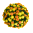 12" UV Mum Topiary Ball - Orange/ Yellow