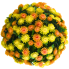 16" UV Mum Topiary Ball - Orange/ Yellow