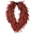 34" Oval Bead Grass Wreath- Rust Red