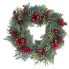 18" Frosted Greenery w/ Berries and Ornaments Wreath