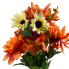 16" Orange Mum & Rose Bush