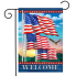 Waving American Flags Welcome Garden Flag