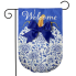 Blue Chinoiserie Pumpkin Burlap Garden Flag