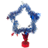 15" Tinsel Star Centerpiece - Blue Star w/ RWB Star Accents