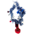 15" Tinsel Star Centerpiece - Blue Star w/ RWB Star Accents