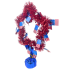 15" Tinsel Star Centerpiece - Red Star w/ American Flag Accents