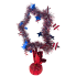 15" Tinsel Star Centerpiece - RWB Star w/ Solid & Striped Star Accents