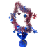 15" Tinsel Star Centerpiece - RWB Star w/ Solid Star Accents