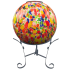 Rainbow Specked Solar LED Glass Gazing Ball