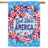 God Bless Wreath House Flag