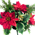 17" Mixed Poinsettia and Greenery Glitter Bush
